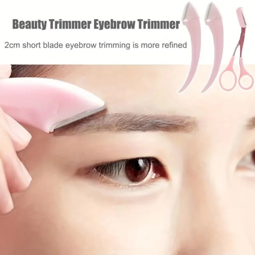 Men'S Grooming Eyebrow Trimming - Eyebrow Trimming Kit Curved Razor Scissors