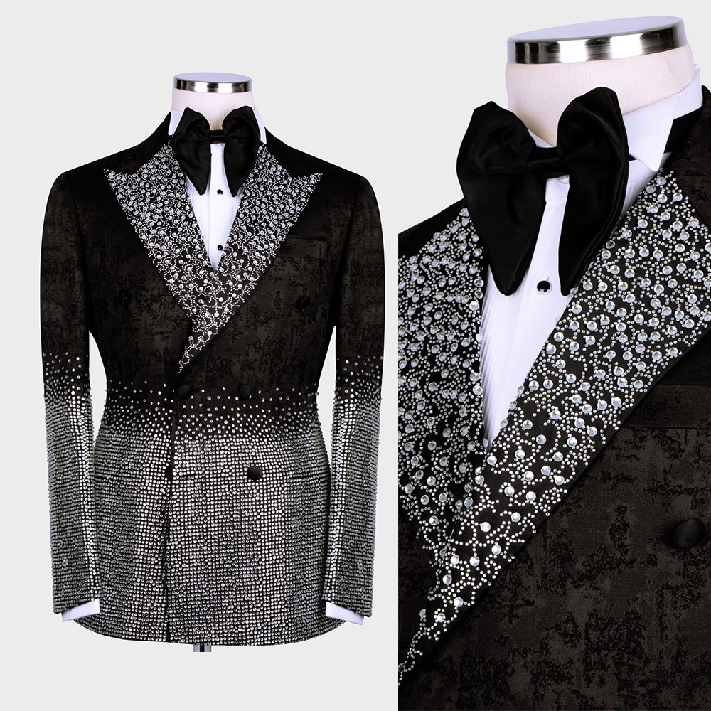 Jack Men'S Grooming - Silver Crystal Men Wedding Tuxedos Formal