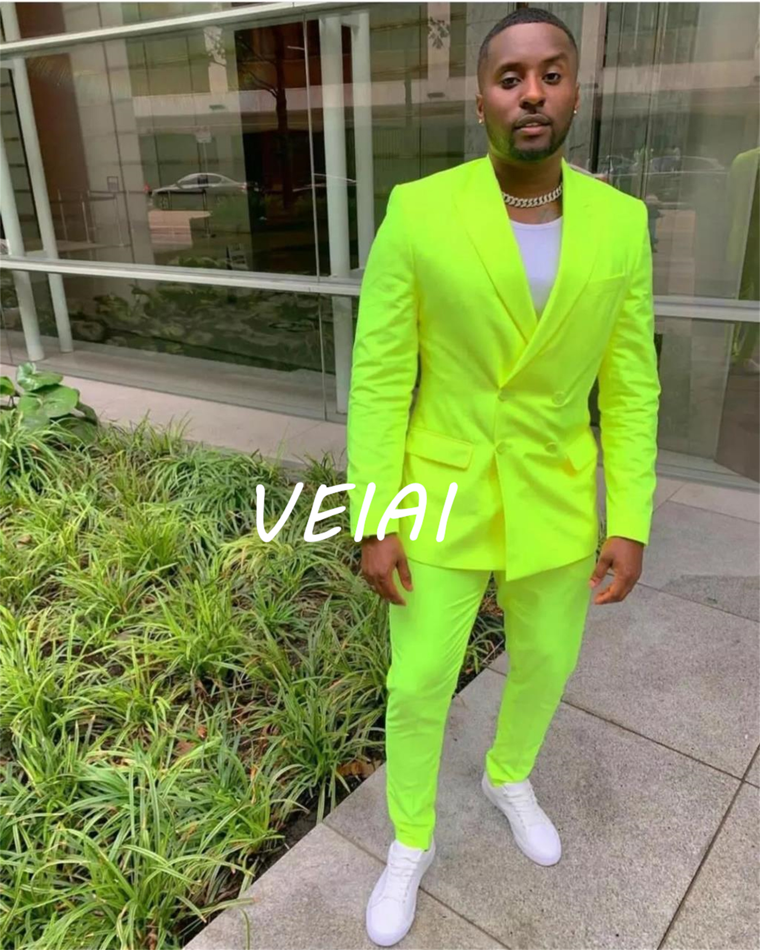 Jack Men'S Grooming - CustomizedNew Fluorescent Green Men Suits Tuxedo