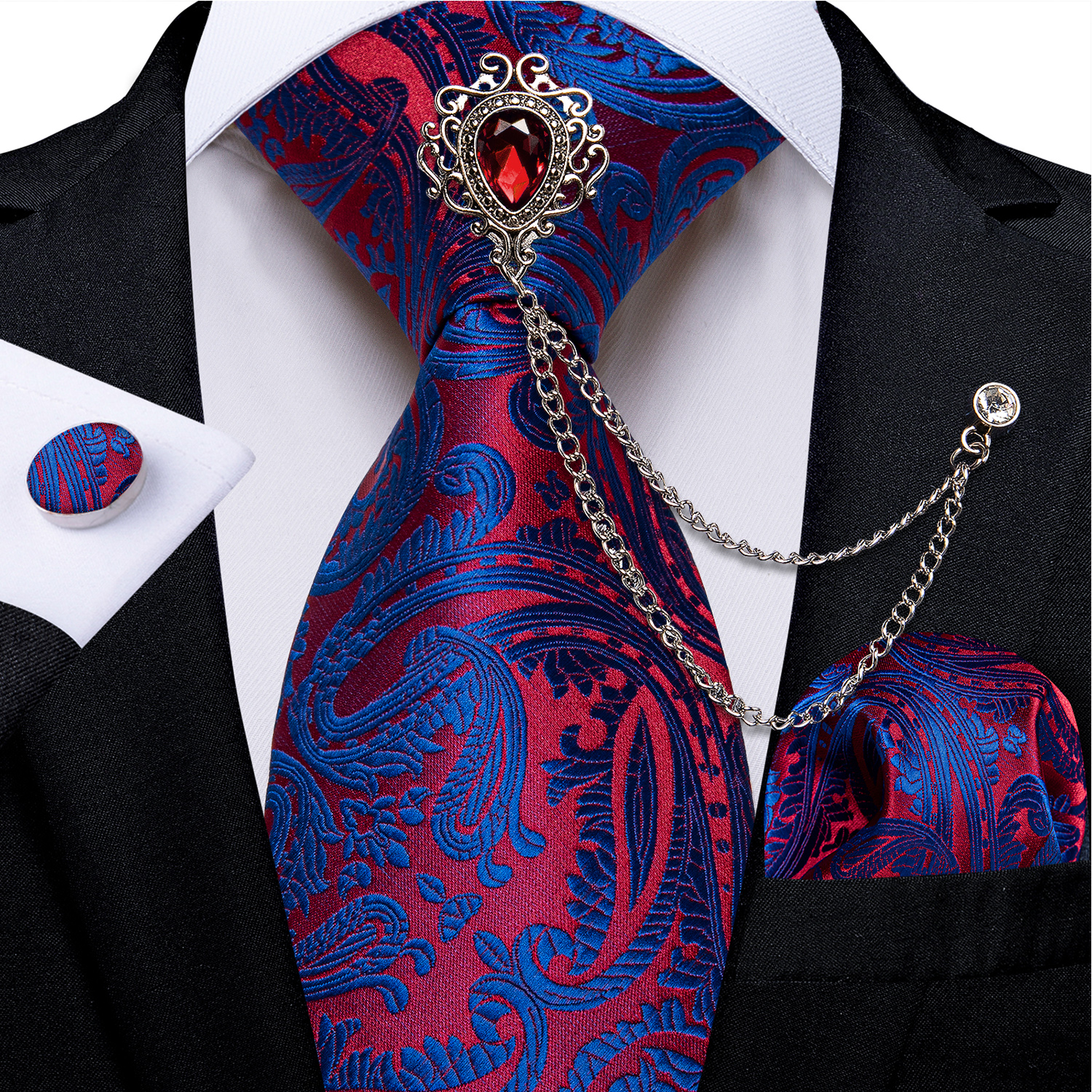 Men Tie with Luxury Blue Cryst - Men'S Grooming Set Gift avis et prix