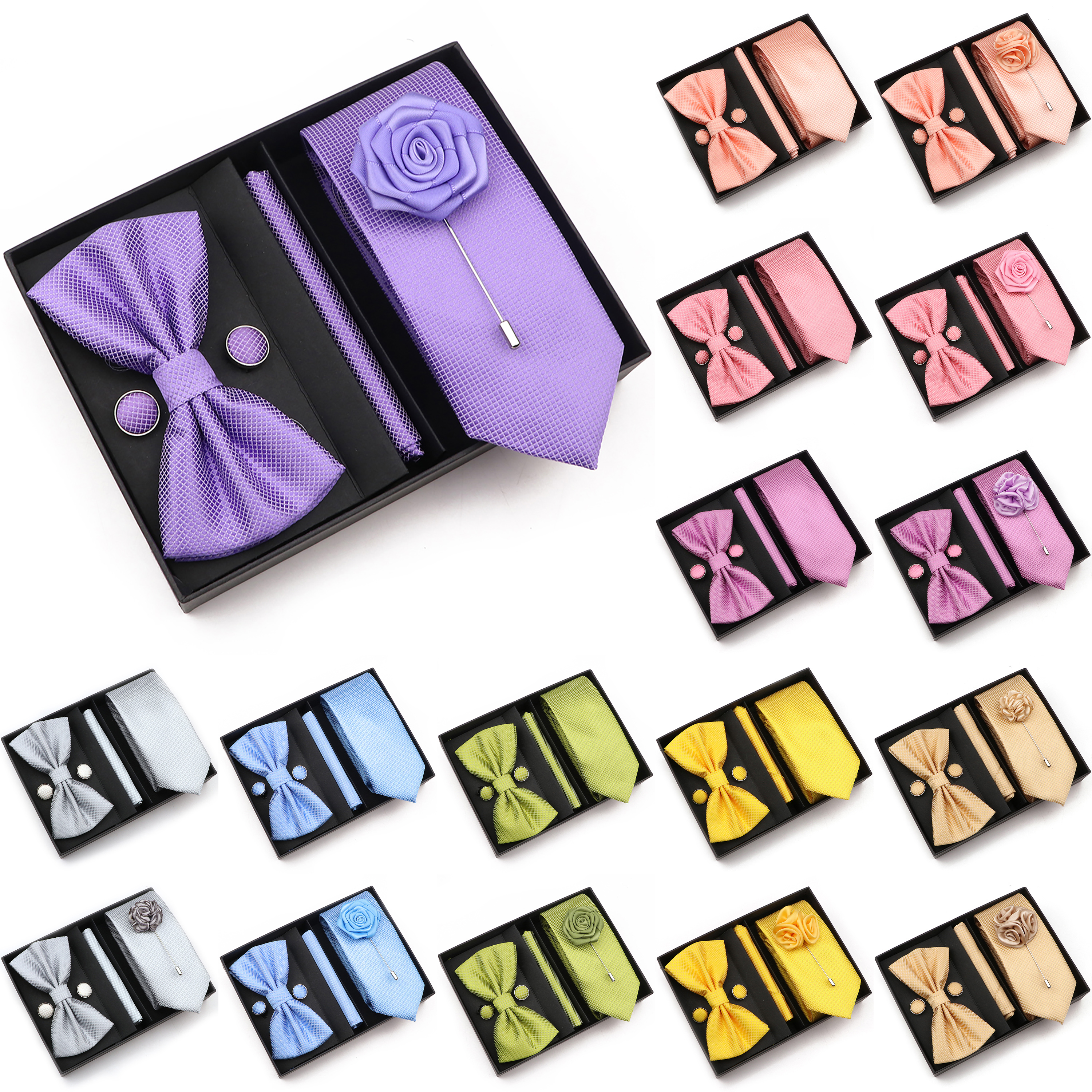 New Style Tie Set Solid Color  - Men'S Grooming Set Gift avis et prix