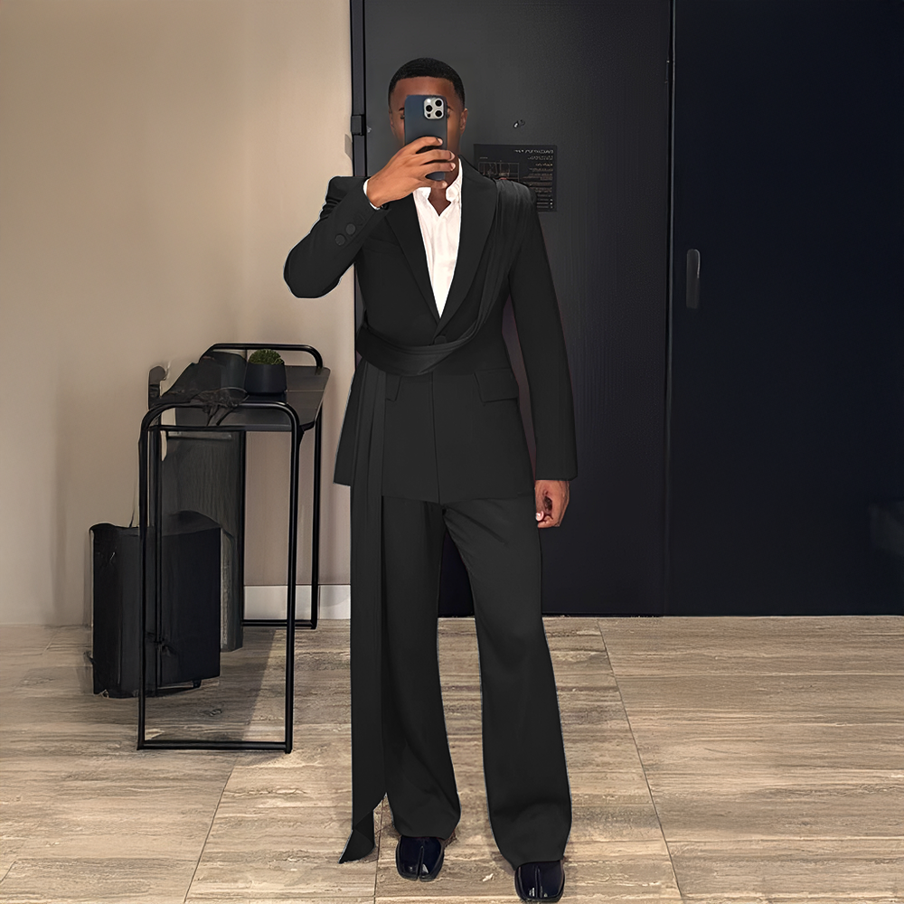 Burgundy New Men's Suit 2-piec - Men Grooming Outfit avis et prix
