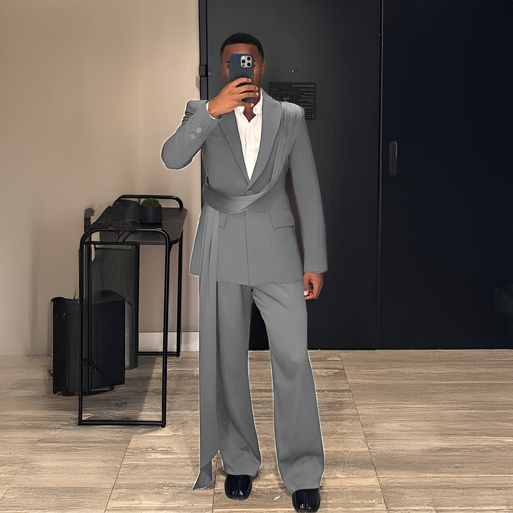 Burgundy New Men's Suit 2-piec - Men Grooming Outfit avis et prix