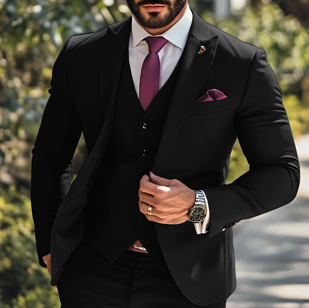 Burgundy Formal Boys Suit 3 Pi - Men Grooming Outfit avis et prix