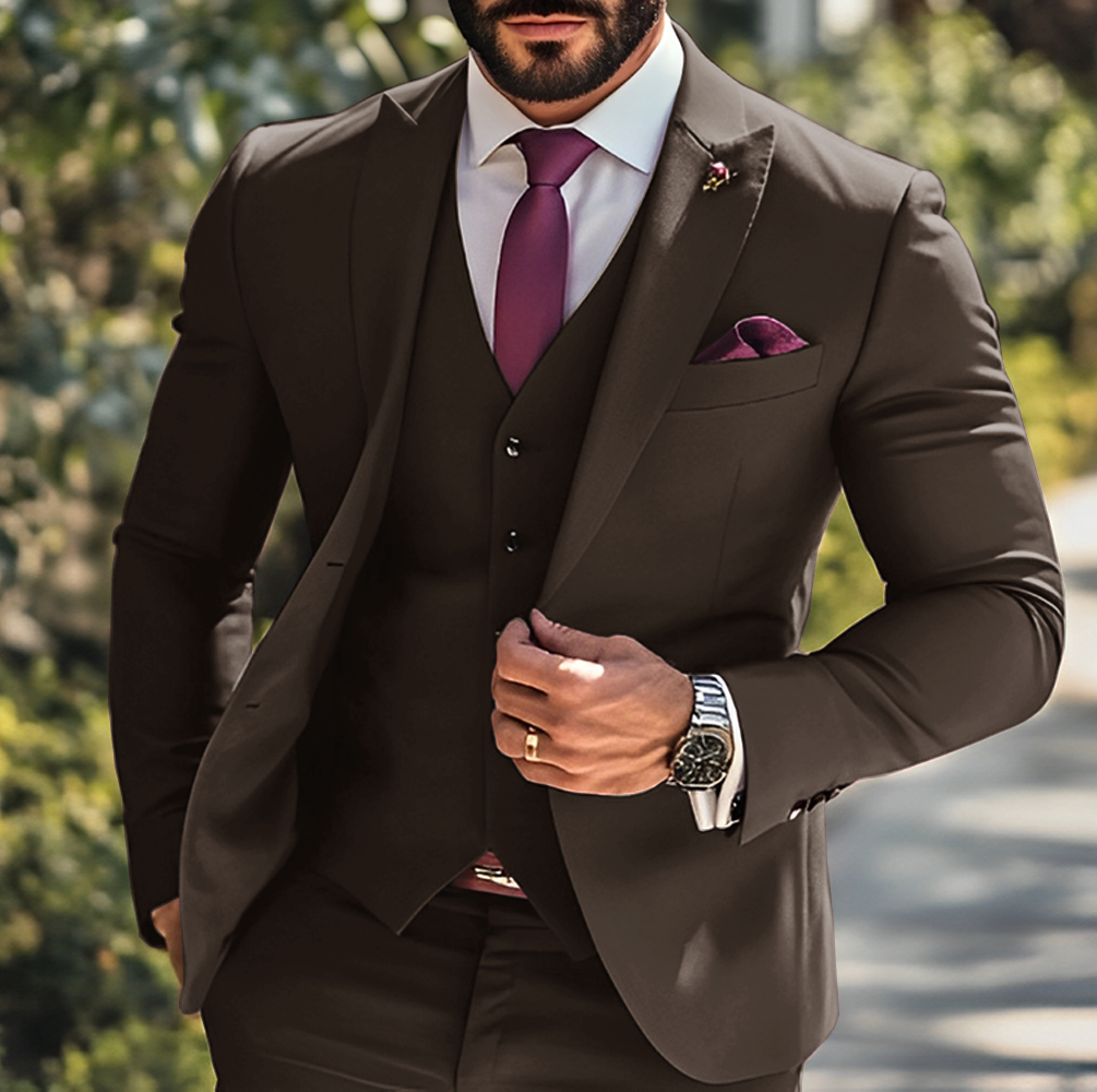 Burgundy Formal Boys Suit 3 Pi - Men Grooming Outfit avis et prix