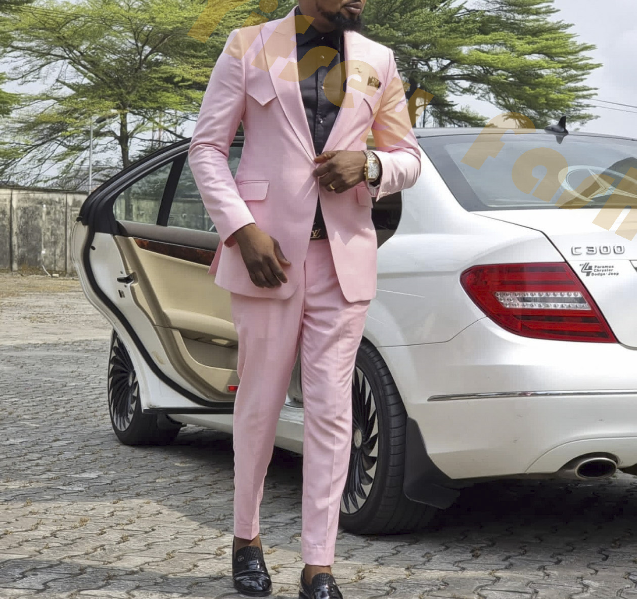 Pink Full Men Suit Set Wedding - Men Grooming Outfit avis et prix