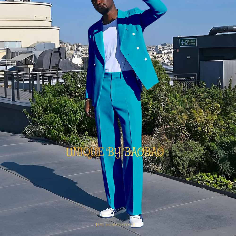 Lake Blue Men 2-piece Suit Dou - Men Grooming Outfit avis et prix