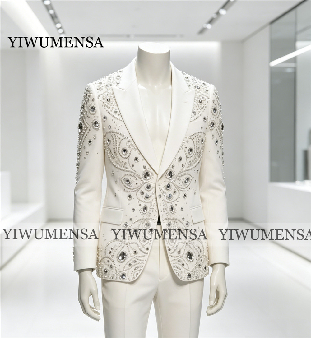 Exclusive Beaded Crystals Suit - Men Grooming Outfit avis et prix