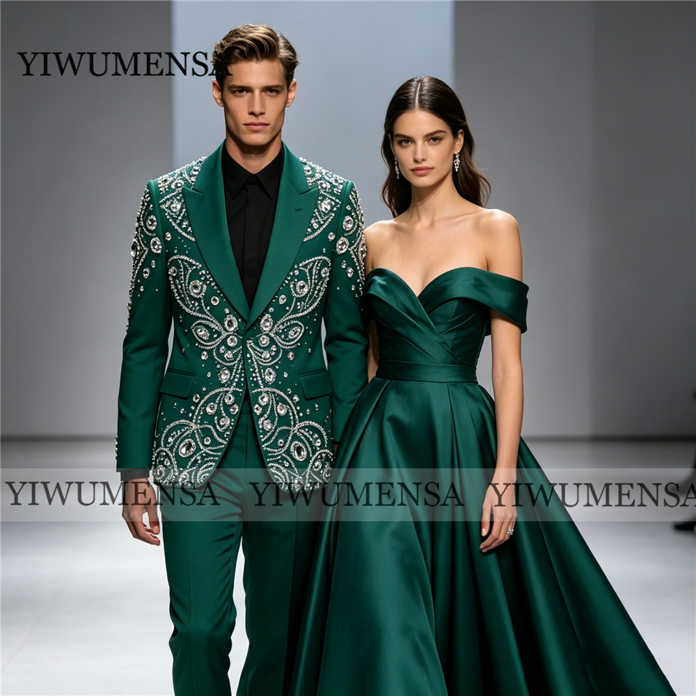 Sliver Beaded Stones Men's Sui - Men Grooming Outfit avis et prix