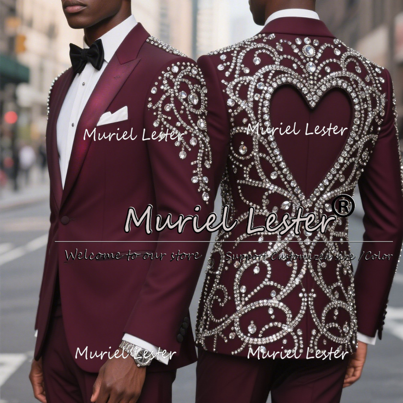 Luxury Beaded Stones Tuxedos S - Men Grooming Outfit avis et prix