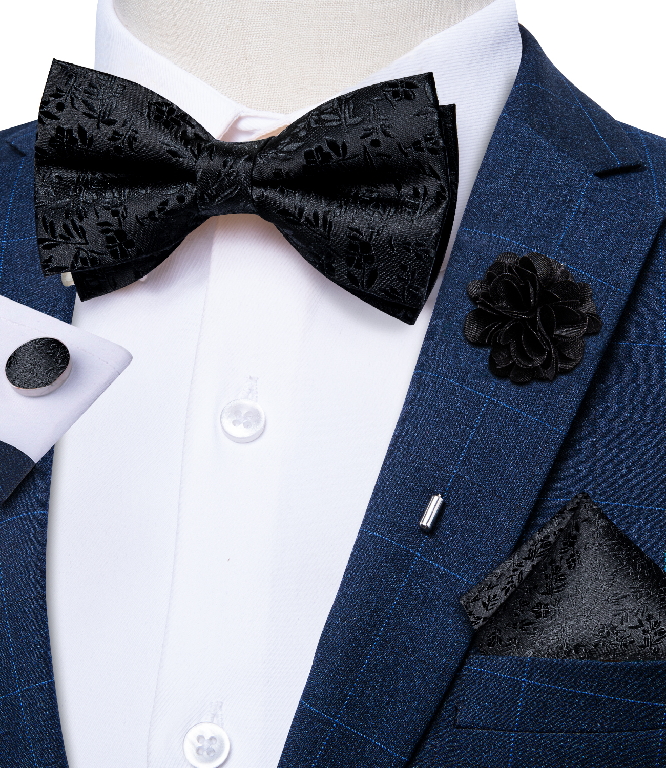 4Pcs Black Solid Floral Men's  - Men'S Grooming Set Gift avis et prix